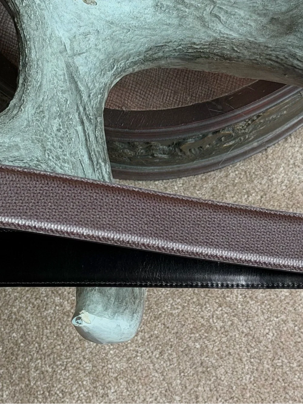 Gucci Brown  an black like having 2 belts in 1 Leather Belt with Silver Buckle